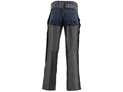 Leather Chaps for Men's Black Leather Dual Side Thigh