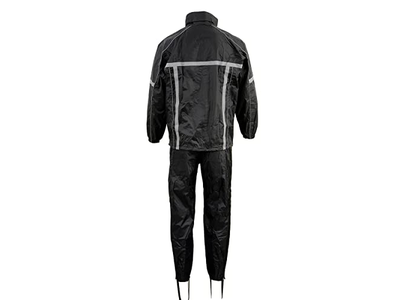 Leather MPM9510 Men's Black Water-Resistant Motorcycle Rain Suit 