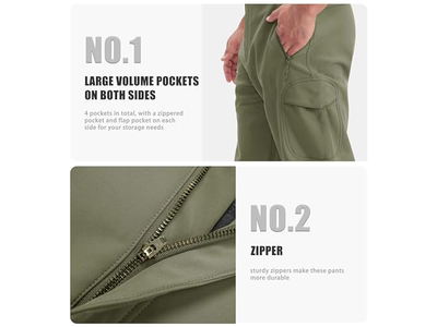 Men's Winter Pants Water Resistant Fleece 