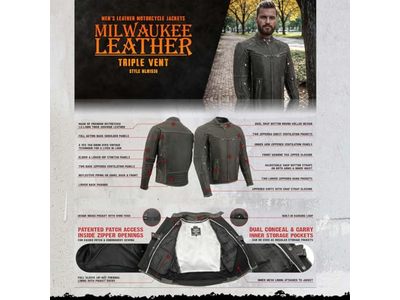 Mens Vintage Distressed Grey Leather 