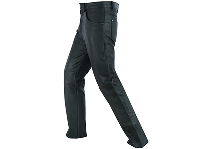 Dream Apparel Mens Motorcycle Black Leather Pants